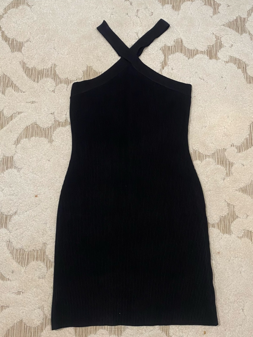 House of Harlow 1960 thick Black Ribbed Midi Dress